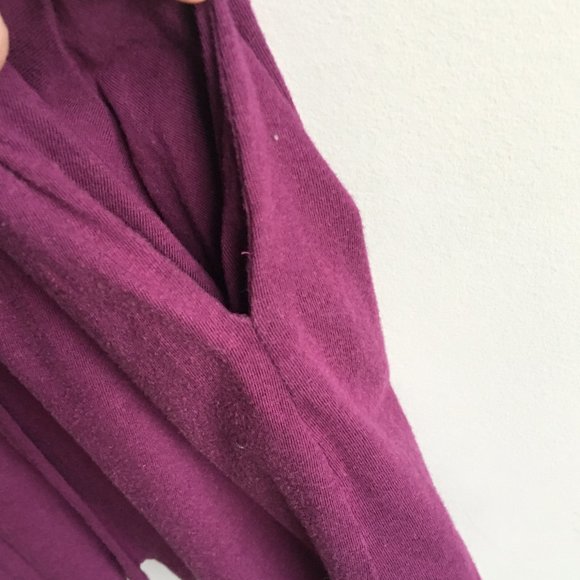 ⚪ Burgundy casual knit scoop neck mini dress with pockets - Picture 7 of 14